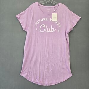 Confetti Avenue MISStoMRS Purple Pajamas NEW Night Gown Crew Neck Women's Size L